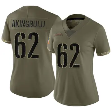 Nike Alex Akingbulu Women's Limited Washington Commanders Olive 2022 Salute To Service Jersey