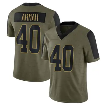 Nike Alex Armah Youth Limited Washington Commanders Olive 2021 Salute To Service Jersey