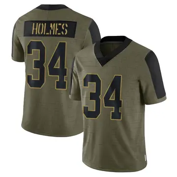 Nike Christian Holmes Men's Limited Washington Commanders Olive 2021 Salute To Service Jersey
