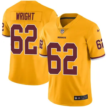 Nike Gabe Wright Men's Limited Washington Commanders Gold Color Rush Jersey