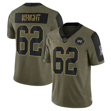 Nike Gabe Wright Men's Limited Washington Commanders Olive 2021 Salute To Service Jersey