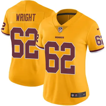 Nike Gabe Wright Women's Limited Washington Commanders Gold Color Rush Jersey