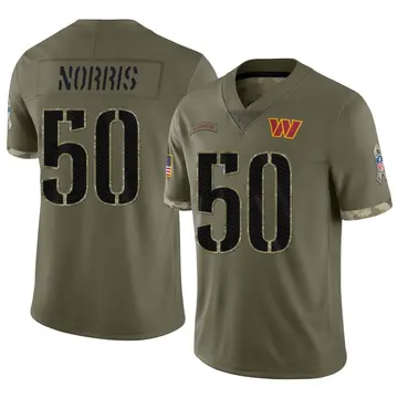 Nike Jared Norris Youth Limited Washington Commanders Olive 2022 Salute To Service Jersey