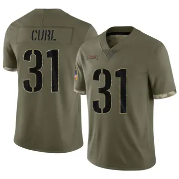 Nike Kamren Curl Men's Limited Washington Commanders Olive 2022 Salute To Service Jersey