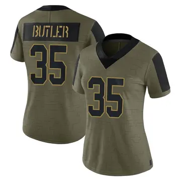 Nike Percy Butler Women's Limited Washington Commanders Olive 2021 Salute To Service Jersey