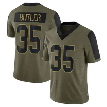 Nike Percy Butler Youth Limited Washington Commanders Olive 2021 Salute To Service Jersey
