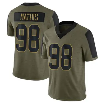 Nike Phidarian Mathis Men's Limited Washington Commanders Olive 2021 Salute To Service Jersey