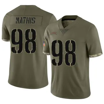 Nike Phidarian Mathis Men's Limited Washington Commanders Olive 2022 Salute To Service Jersey